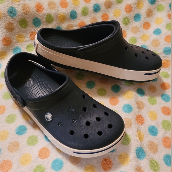 ❌️SOLD❌️ Crocs Crocband Slip On Sandals Waterproof Navy Mens 9 Womens 11 - Picture 5 of 13
